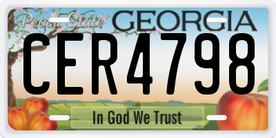 GA license plate CER4798
