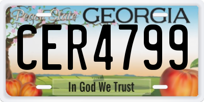 GA license plate CER4799