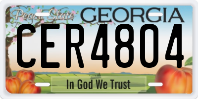 GA license plate CER4804