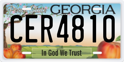 GA license plate CER4810