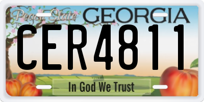 GA license plate CER4811