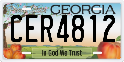 GA license plate CER4812