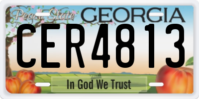 GA license plate CER4813