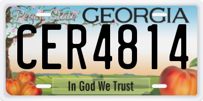 GA license plate CER4814