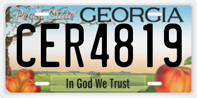 GA license plate CER4819