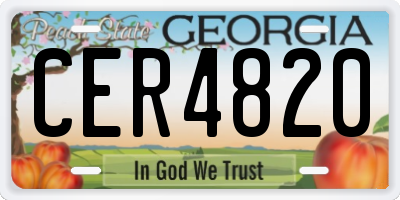 GA license plate CER4820