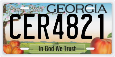 GA license plate CER4821