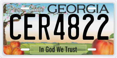 GA license plate CER4822