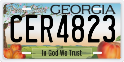 GA license plate CER4823