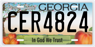 GA license plate CER4824