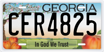 GA license plate CER4825