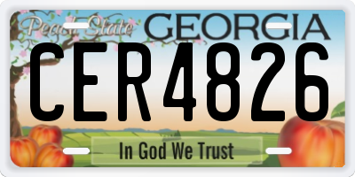 GA license plate CER4826