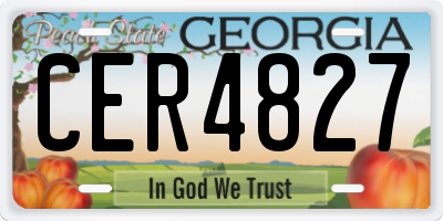 GA license plate CER4827