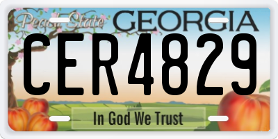 GA license plate CER4829