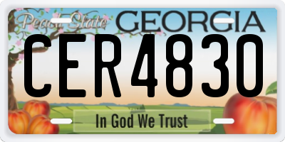 GA license plate CER4830