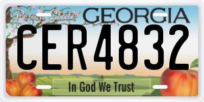 GA license plate CER4832