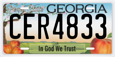 GA license plate CER4833