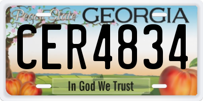 GA license plate CER4834