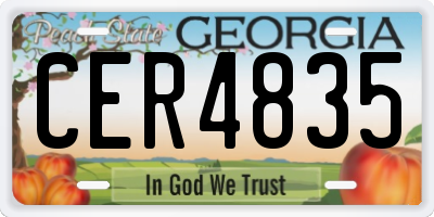 GA license plate CER4835