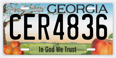 GA license plate CER4836