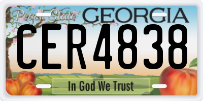 GA license plate CER4838