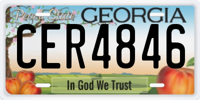 GA license plate CER4846