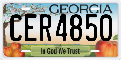 GA license plate CER4850