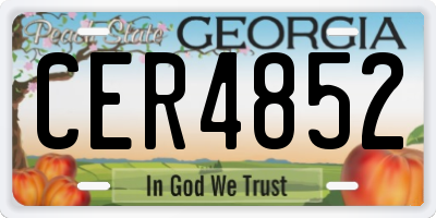 GA license plate CER4852