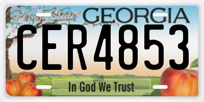 GA license plate CER4853