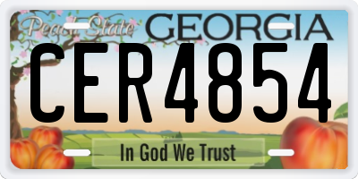 GA license plate CER4854