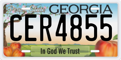GA license plate CER4855