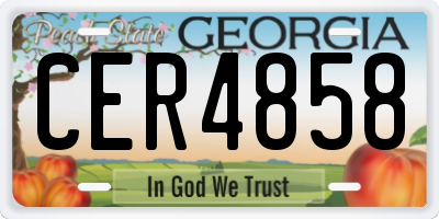 GA license plate CER4858