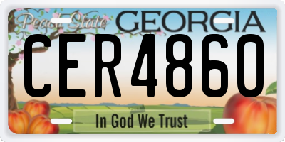 GA license plate CER4860
