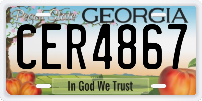 GA license plate CER4867