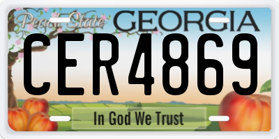 GA license plate CER4869