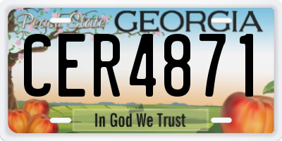 GA license plate CER4871