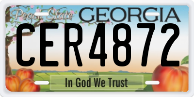 GA license plate CER4872