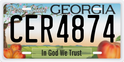 GA license plate CER4874