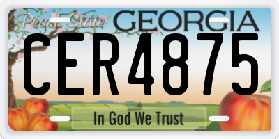 GA license plate CER4875