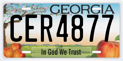 GA license plate CER4877