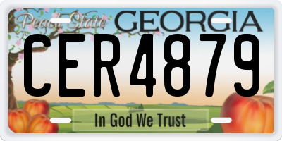 GA license plate CER4879