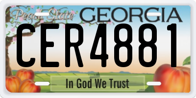 GA license plate CER4881