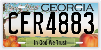 GA license plate CER4883