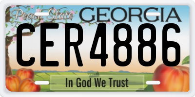 GA license plate CER4886