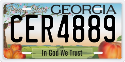 GA license plate CER4889