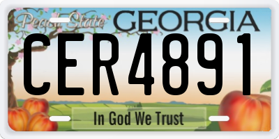 GA license plate CER4891