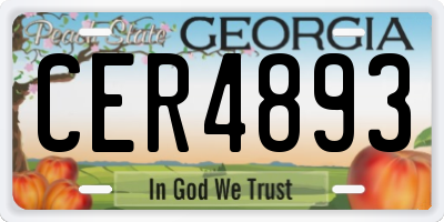 GA license plate CER4893