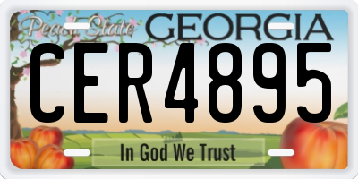 GA license plate CER4895