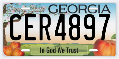 GA license plate CER4897