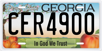 GA license plate CER4900